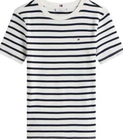 Flag Embroidery Crew Neck Slim T-Shirt
