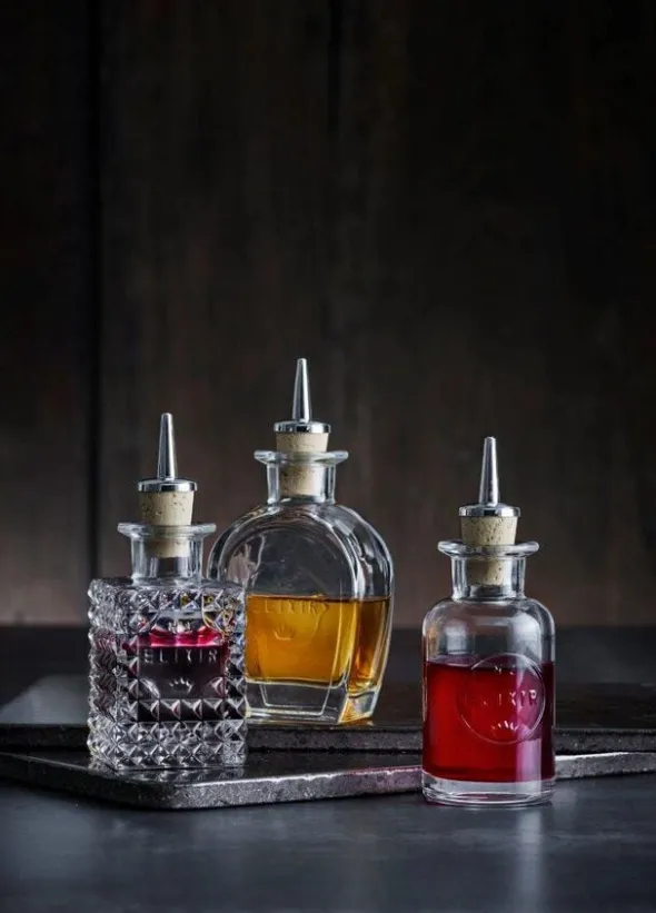 Flaske med stål-skjenketut rund Elixir No. 2 10 cl