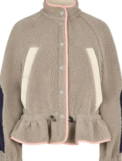 2412 Fleece / Nylon, Dropped Shoulder Gathered Jacket