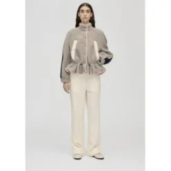 2412 Fleece / Nylon, Dropped Shoulder Gathered Jacket