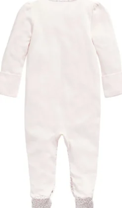 Floral-Trim Cotton Coverall