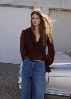 Fluid ruffled blouse