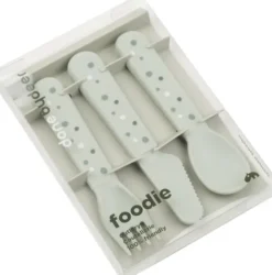 Foodie bestiksæt Happy dots Grøn