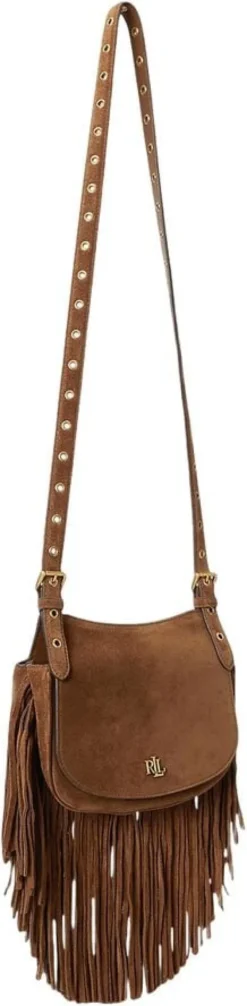 Fringe-Trim Medium Marcy Crossbody Bag