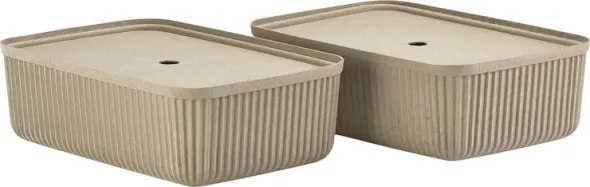 Förvaringsbox Pulp 23 x 15 cm 2 st Natural Brown