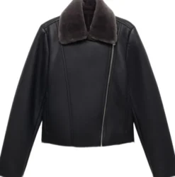 Fur-effect biker jacket