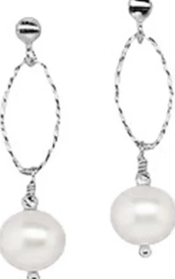 Gina Pearl Earrings - Silver