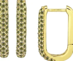 Green Sparkle hoop - Forgyldt