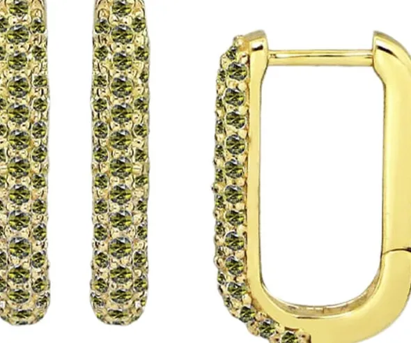 Green Sparkle hoop - Forgyldt