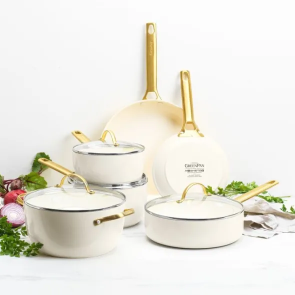 Greepan Padova Cookware set 6/10pcs Cream White