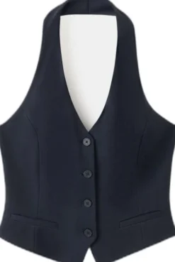 Halter-neck gilet with buttons