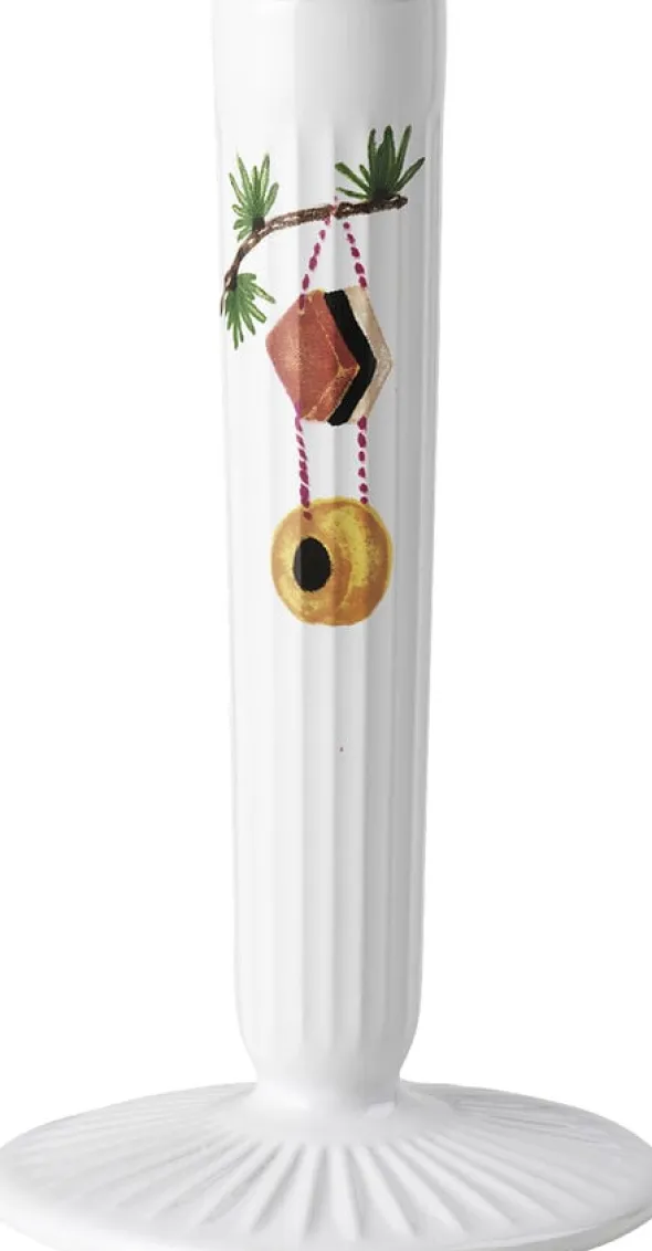Hammershøi Christmas Lysestage H16 hvid m. deko