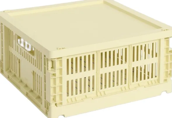 HAY Colour Crate Lid Plastic-Medium Square / Cube-Light yellow
