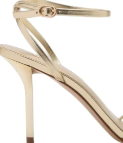 Heeled sandal with crossed straps