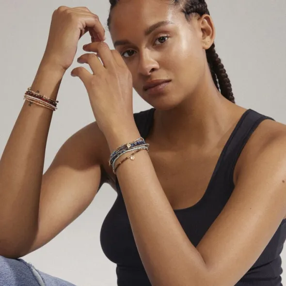INDIE bracelet blue, gold-plated
