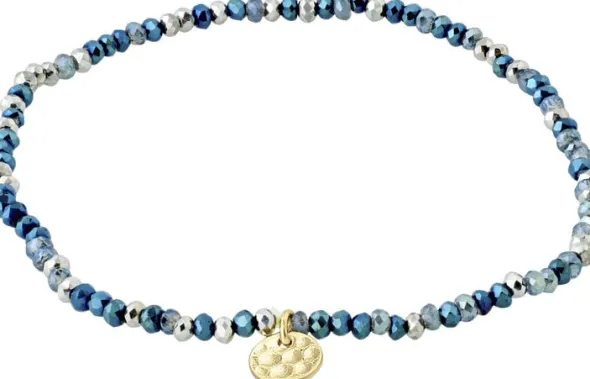INDIE bracelet blue, gold-plated