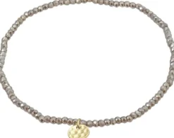 INDIE bracelet grey, gold-plated