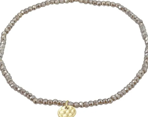 INDIE bracelet grey, gold-plated