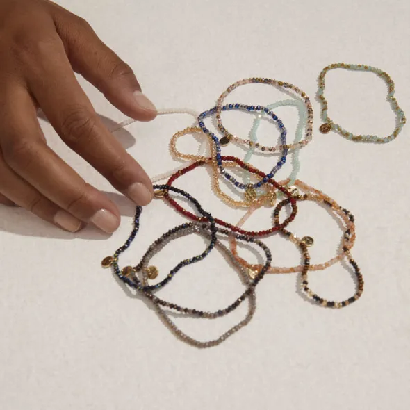 INDIE bracelet grey, gold-plated
