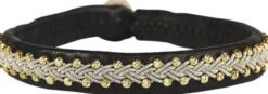 Inga Facet Gold Beads Black 17 cm