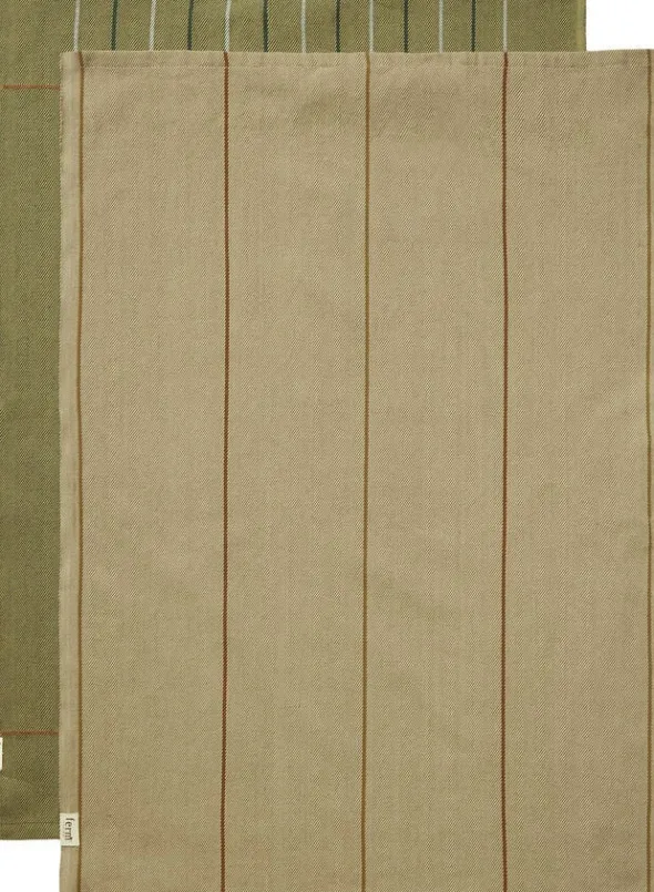 Ito Tea Towel - set of 2 - Seaweed/flax