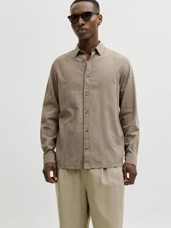 JJESUMMER LINEN BLEND SHIRT L/S SN