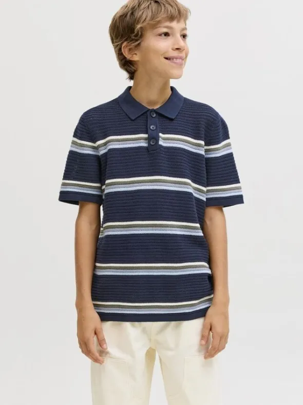 JORMAINE KNIT STRIPE POLO JNR