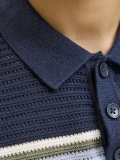 JORMAINE KNIT STRIPE POLO JNR
