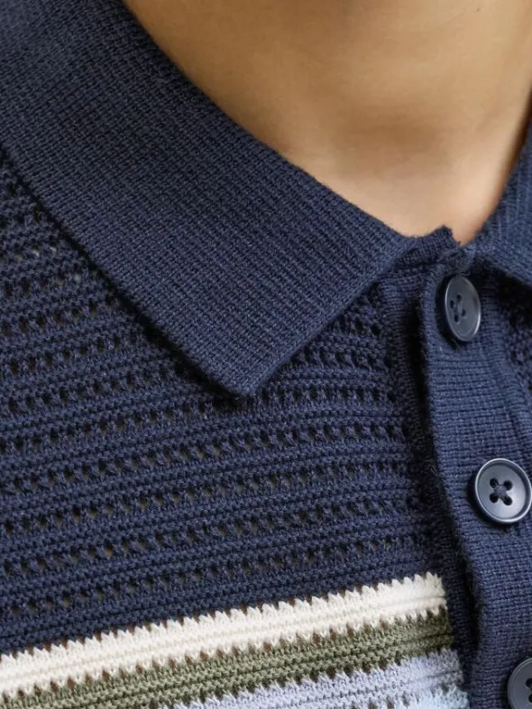 JORMAINE KNIT STRIPE POLO JNR