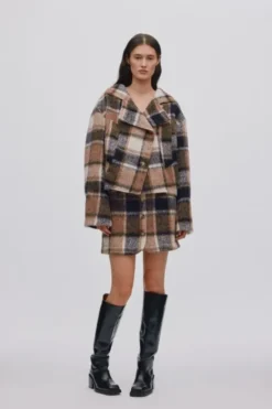 Jumbo check short skirt - Olympia