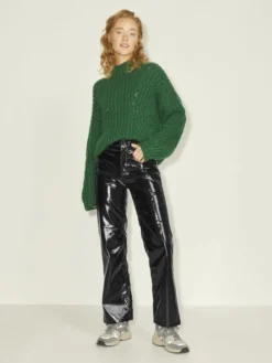 JXKENYA HW STRAIGHT FAUX LEAT PANTS