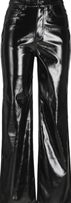 JXKENYA HW STRAIGHT FAUX LEAT PANTS