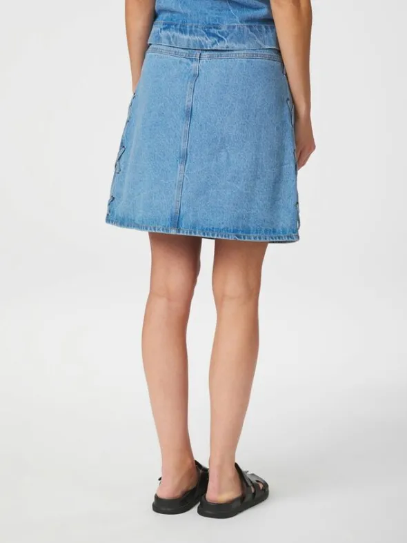 Kessia Denim Lace-up Skirt