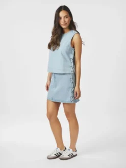 Kessia Denim Lace-up Skirt