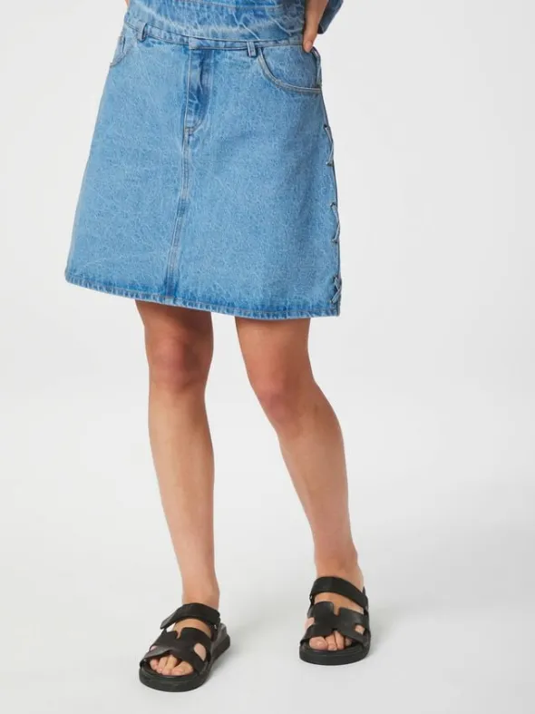 Kessia Denim Lace-up Skirt
