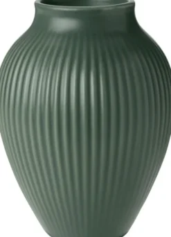 Knabstrup vas H 12. 5 cm ripple mat celadon green