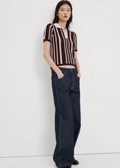 Knitted polo-neck sweater