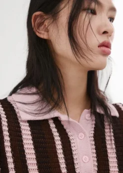 Knitted polo-neck sweater