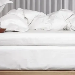 Økologisk kuvertlagen, percale - GOTS, hvid