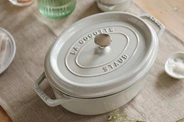 La Cocotte Gryta 37 cm / 8 l, Oval, White Truffle, Gjutjärn