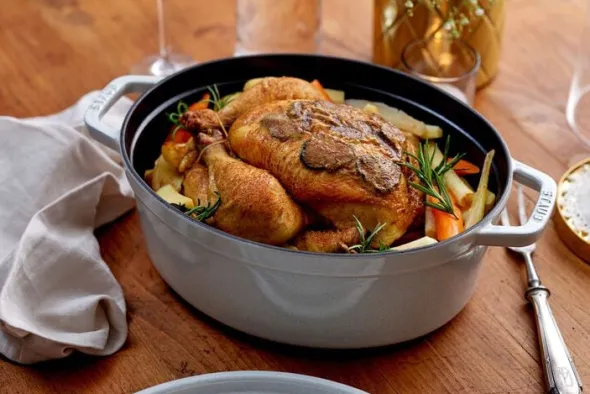 La Cocotte Gryta 37 cm / 8 l, Oval, White Truffle, Gjutjärn