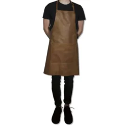 Læderforklæde BBQ Style Apron Vintage Camel