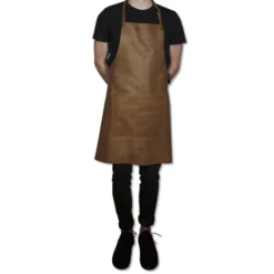 Læderforklæde BBQ Style Apron Vintage Camel