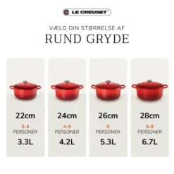 Le Creuset Signature støbejern rund gryde 24cm Bleu Riviera