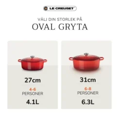 Le Creuset Signature støbejern oval gryde 31cm Bleu Riviera