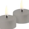 LED rechargeable tealight, Sandstone plain, 3,9x2,3 cm