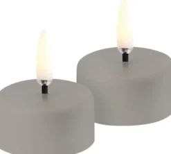 LED rechargeable tealight, Sandstone plain, 3,9x2,3 cm
