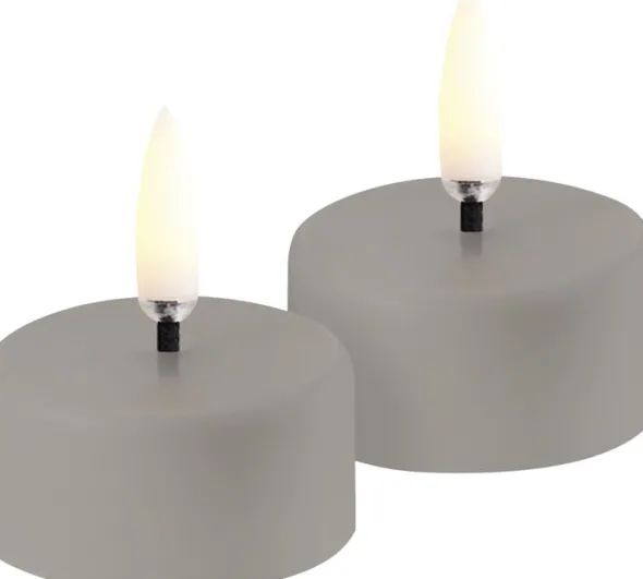 LED rechargeable tealight, Sandstone plain, 3,9x2,3 cm
