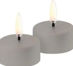 LED rechargeable tealight, Sandstone plain, 3,9x2,3 cm