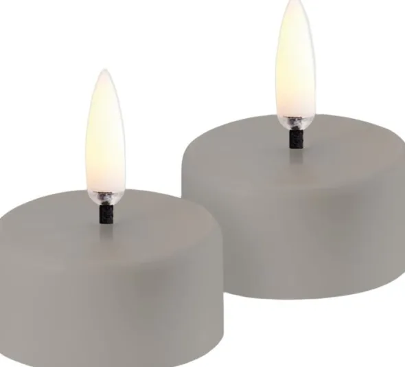 LED rechargeable tealight, Sandstone plain, 3,9x2,3 cm